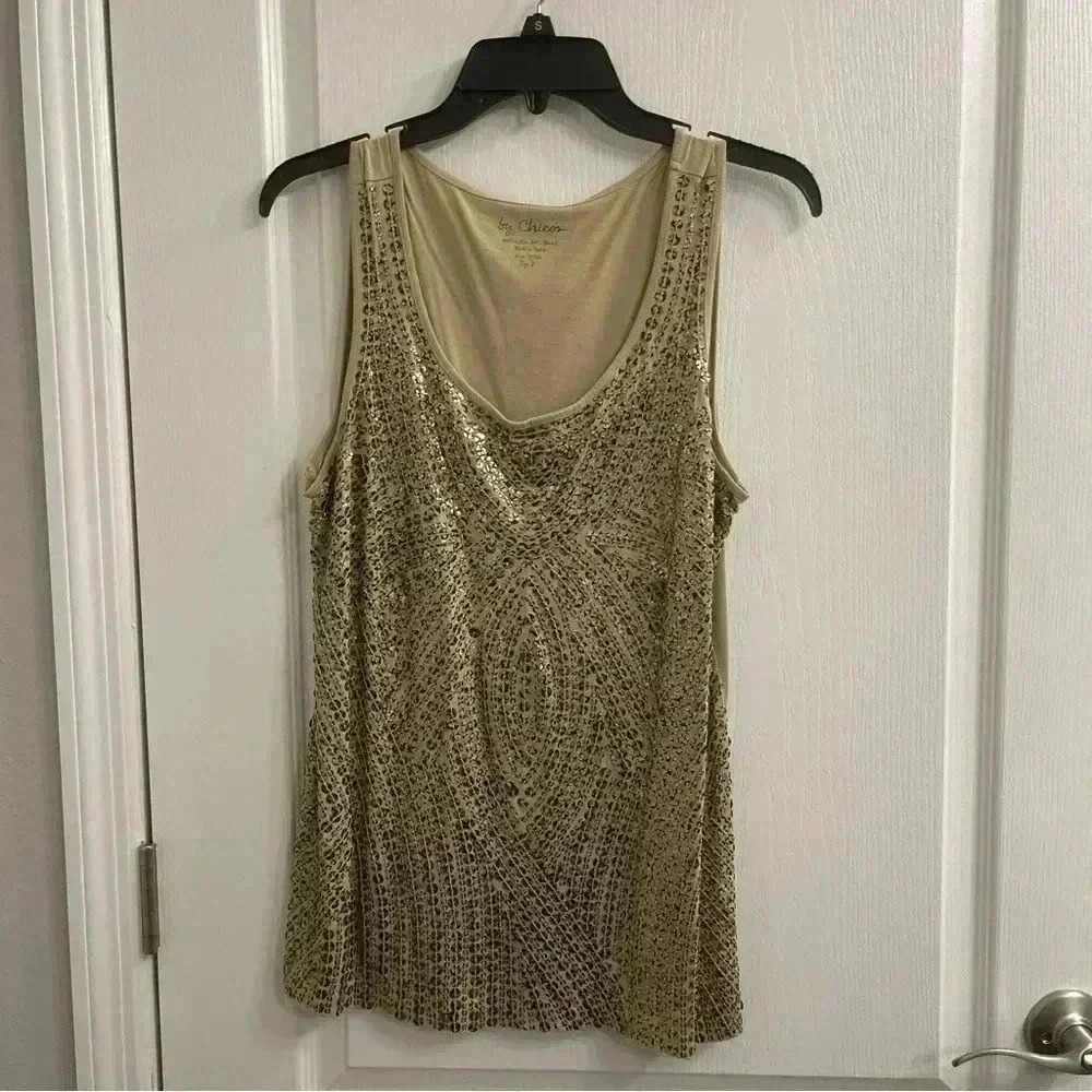 Gold Shimmer Jacket and Tank Top by Chico’s - Picture 9 of 11